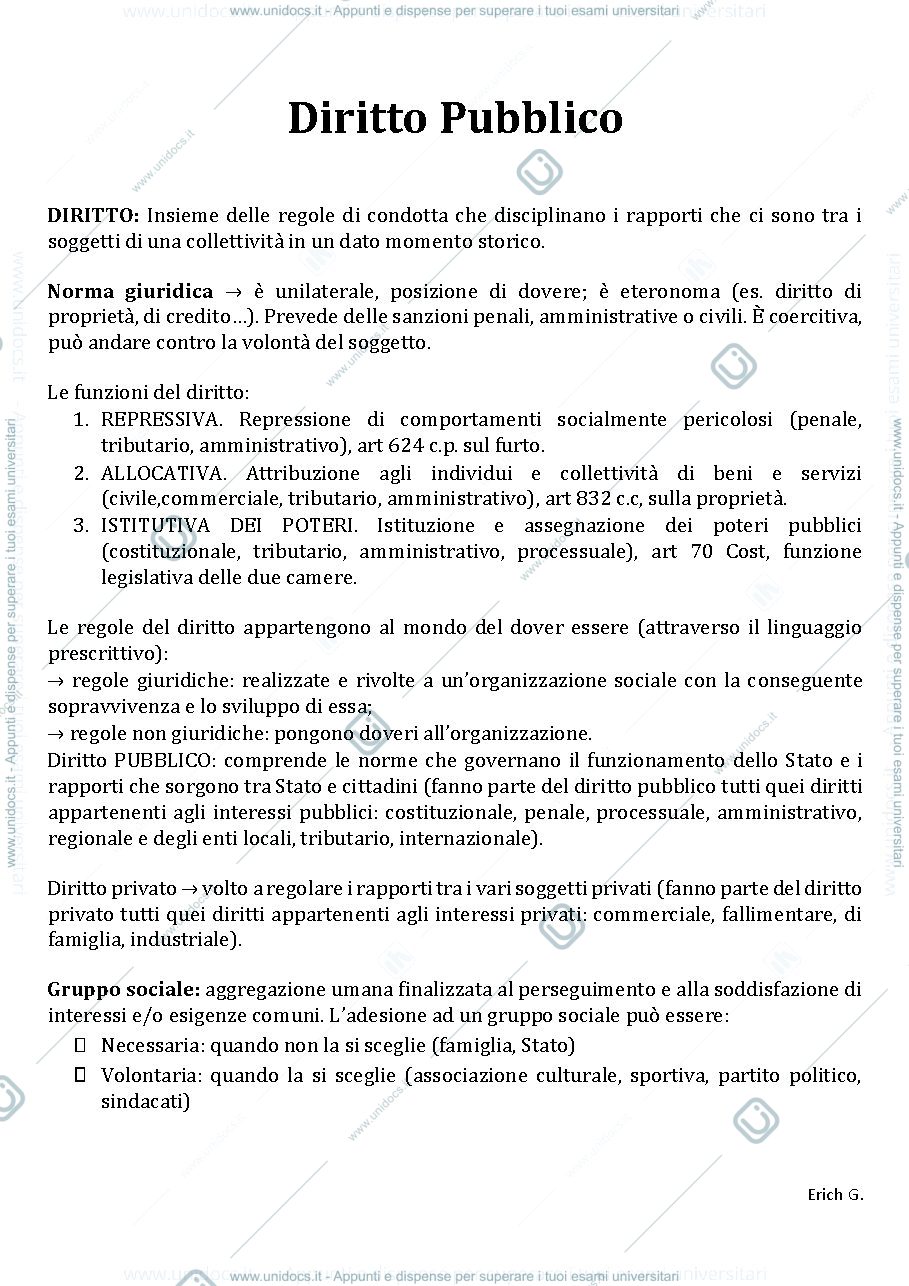 Anteprima pagina 1 — diritto pubblico prof.racca
