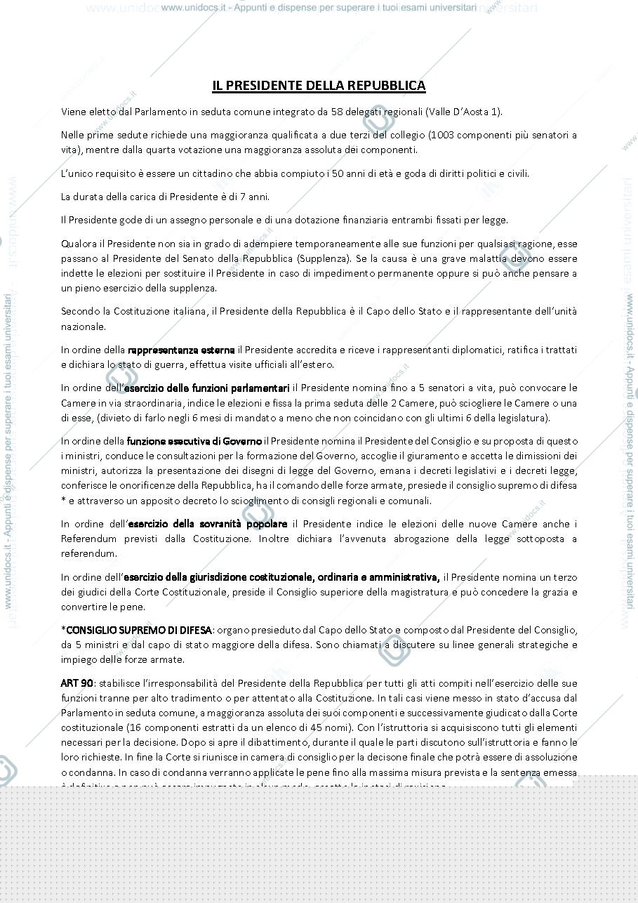 Anteprima pagina 1 — PRESIDENTE DELLA REPUBBLICA