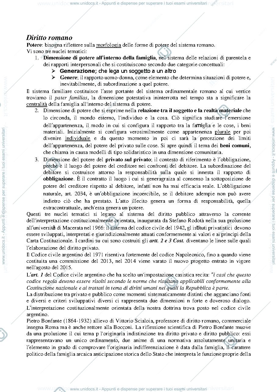 Anteprima pagina 1 — Diritto romano 