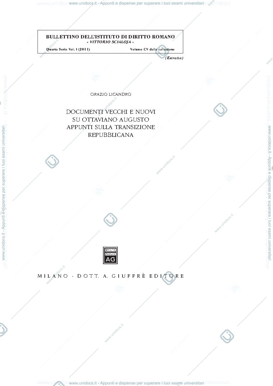 Anteprima pagina 1 — Diritto romano 