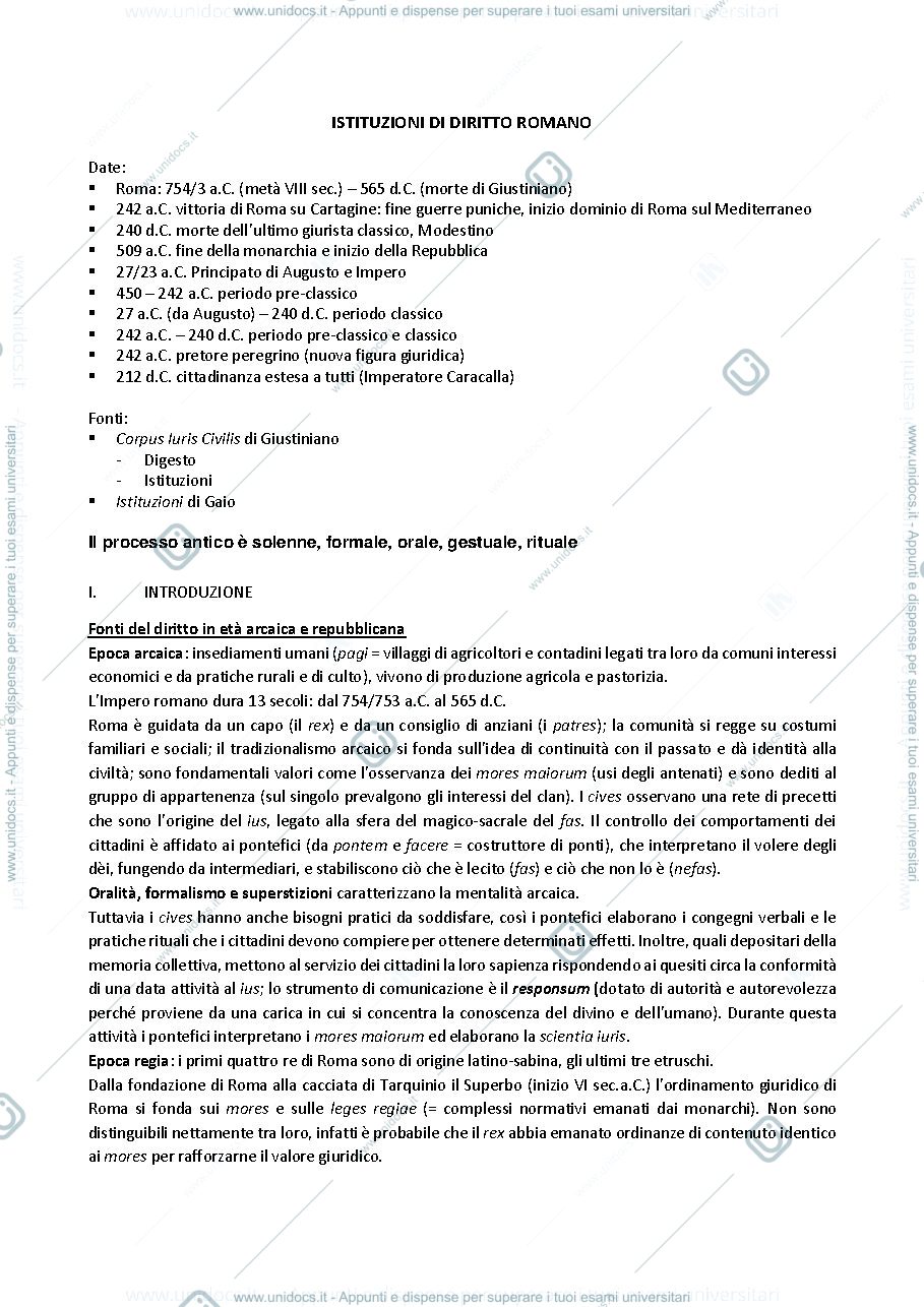 Anteprima pagina 1 — Diritto romano