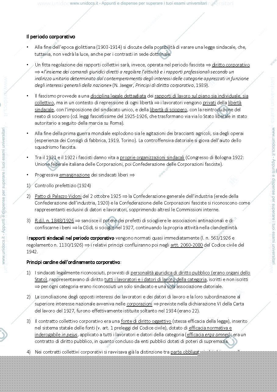 Anteprima pagina 5 — Diritto del lavoro appunti di lezione 