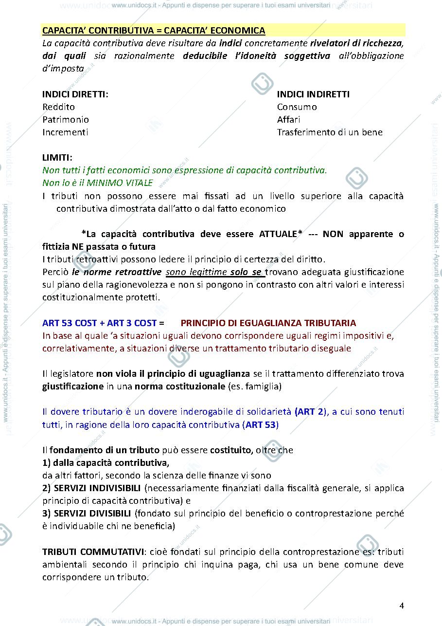 Anteprima pagina 4 — Riassunto Compendio di diritto tributario  Tesauro 