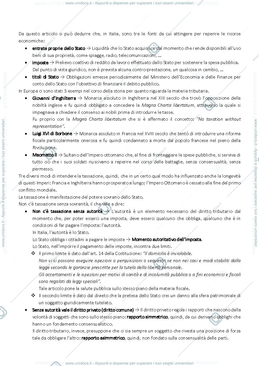 Anteprima pagina 2 — Appunti di diritto tributario