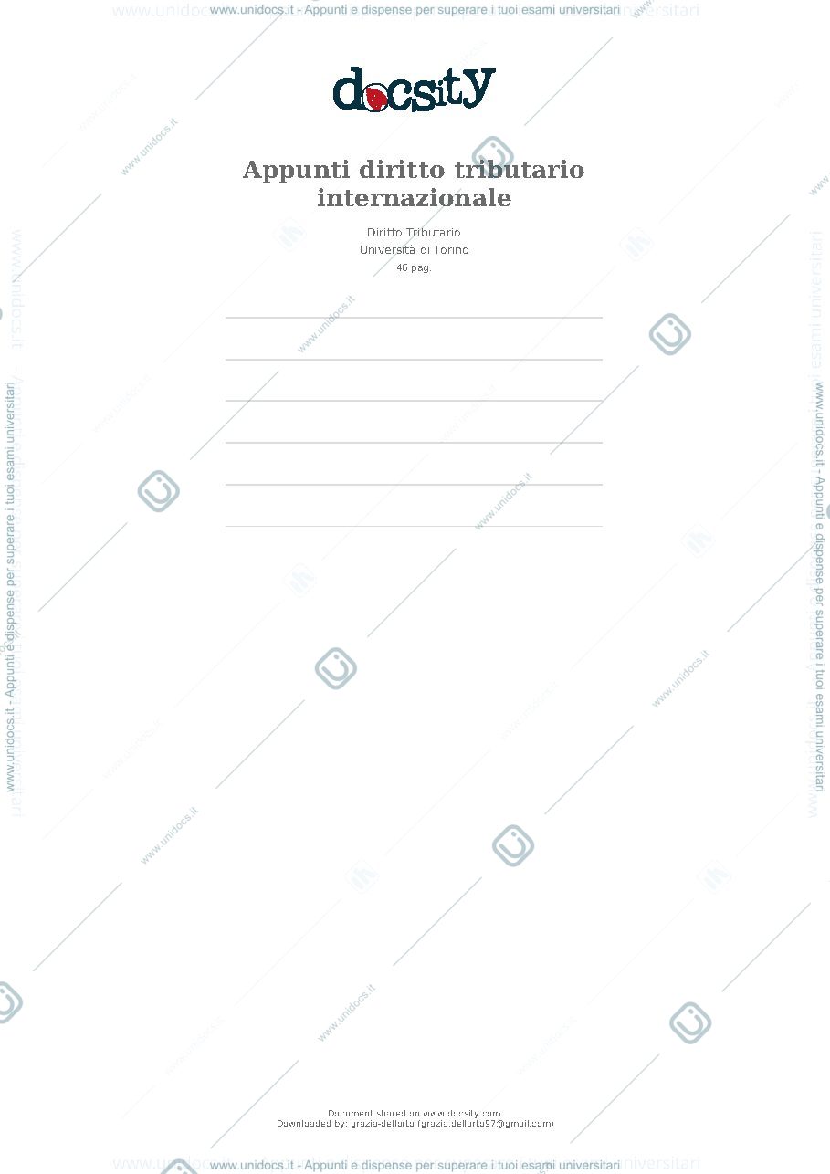 Anteprima pagina 1 — Diritto tributario internazionale