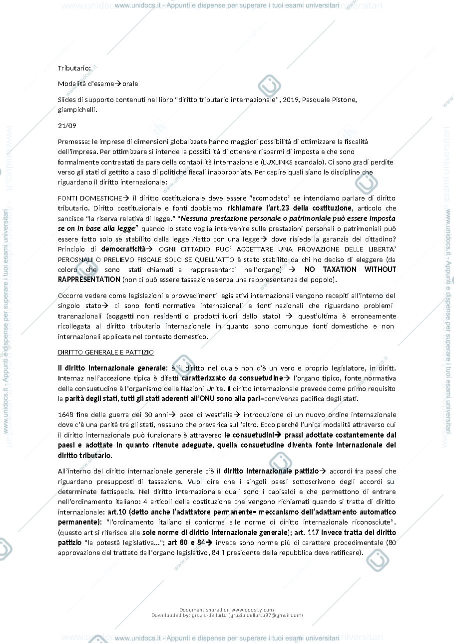 Anteprima pagina 3 — Diritto tributario internazionale