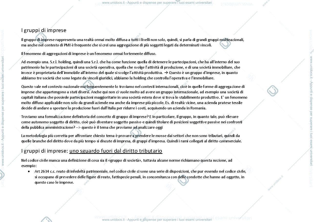 Anteprima pagina 1 — i gruppi d'imprese
