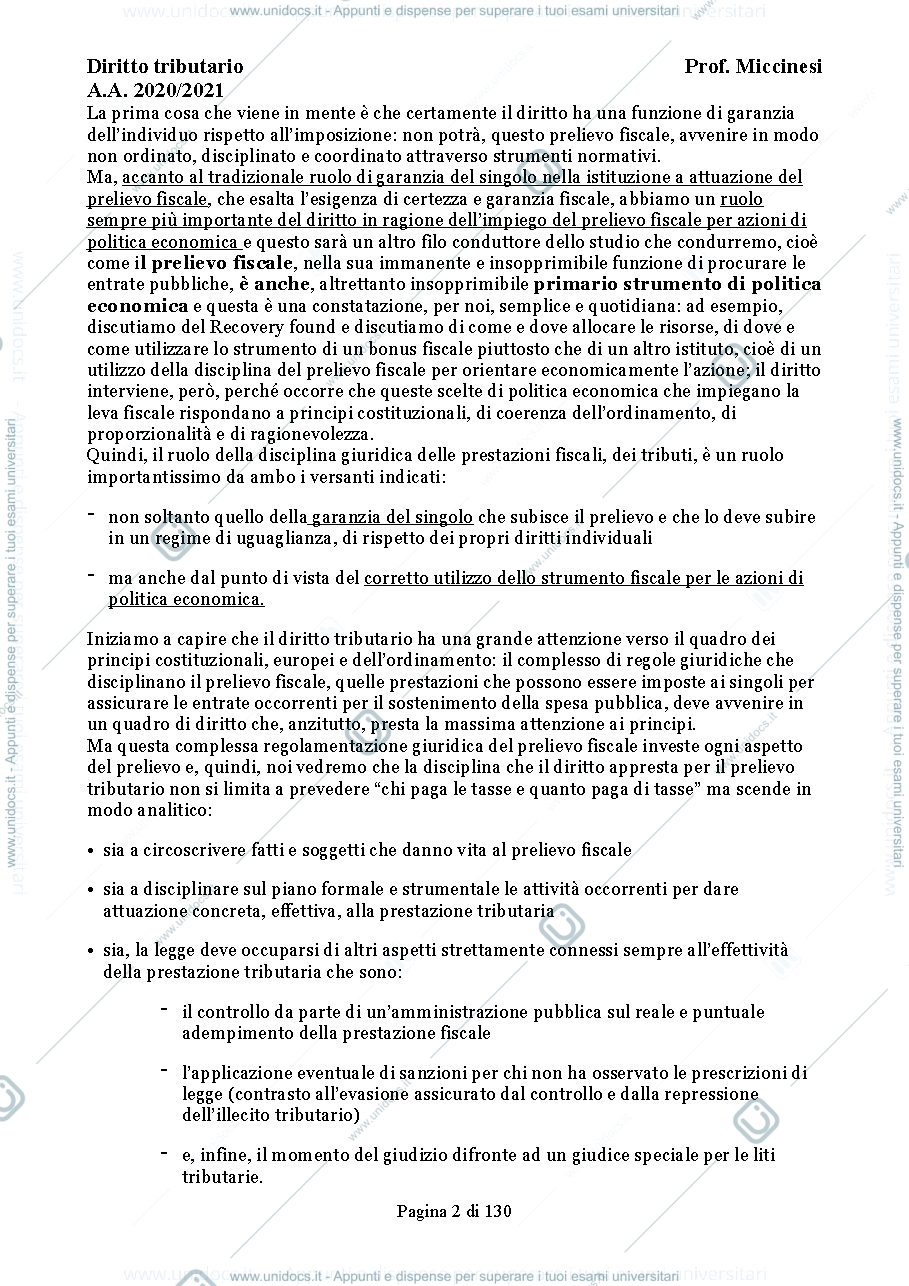 Anteprima pagina 2 — Appunti diritto tributario