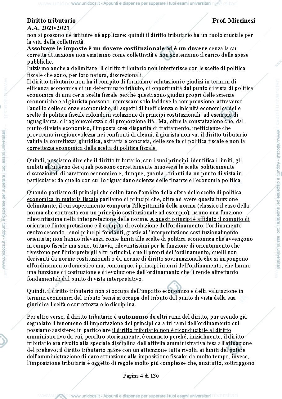 Anteprima pagina 4 — Appunti diritto tributario