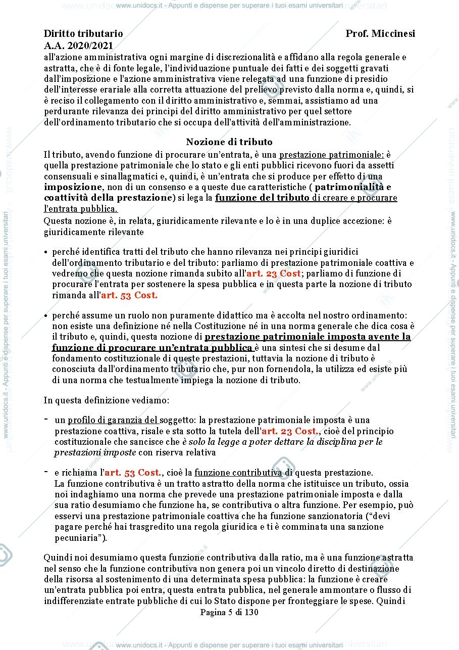 Anteprima pagina 5 — Appunti diritto tributario
