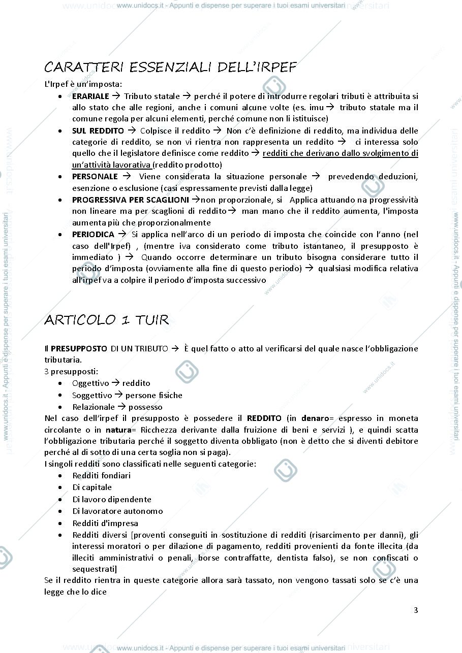 Anteprima pagina 3 — Appunti diritto tributario