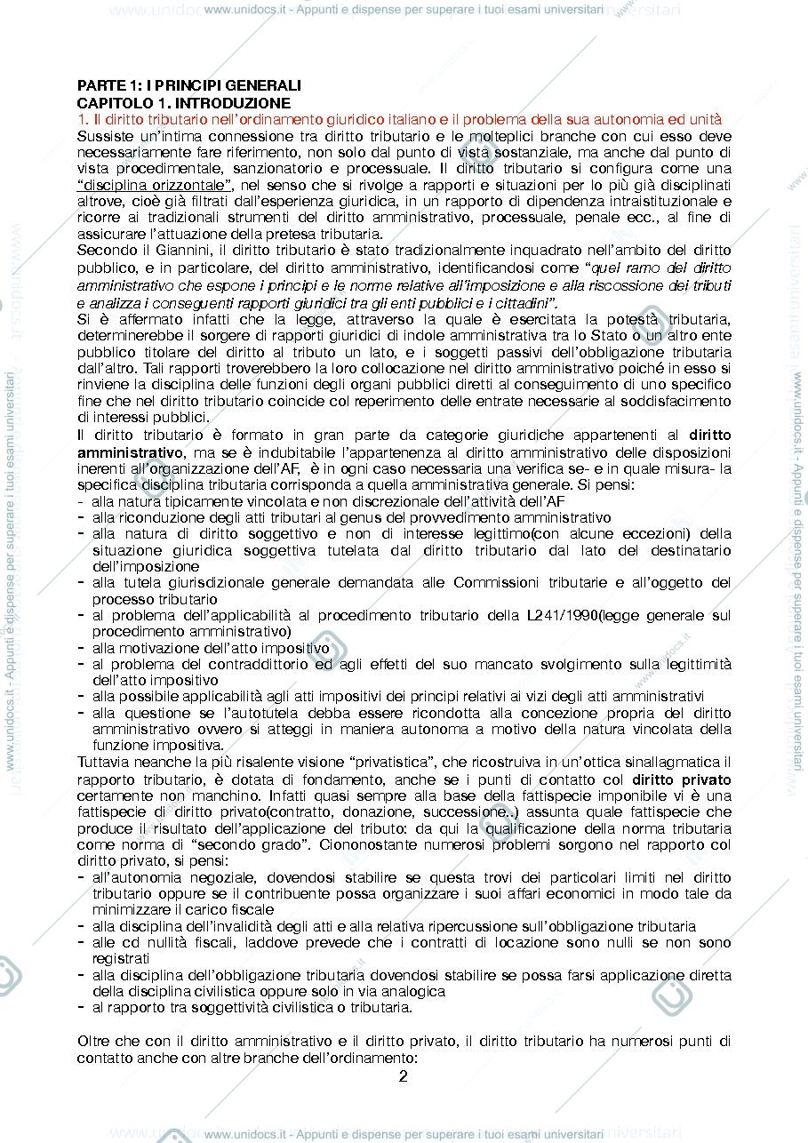 Anteprima pagina 2 — Riassunti diritto tributario