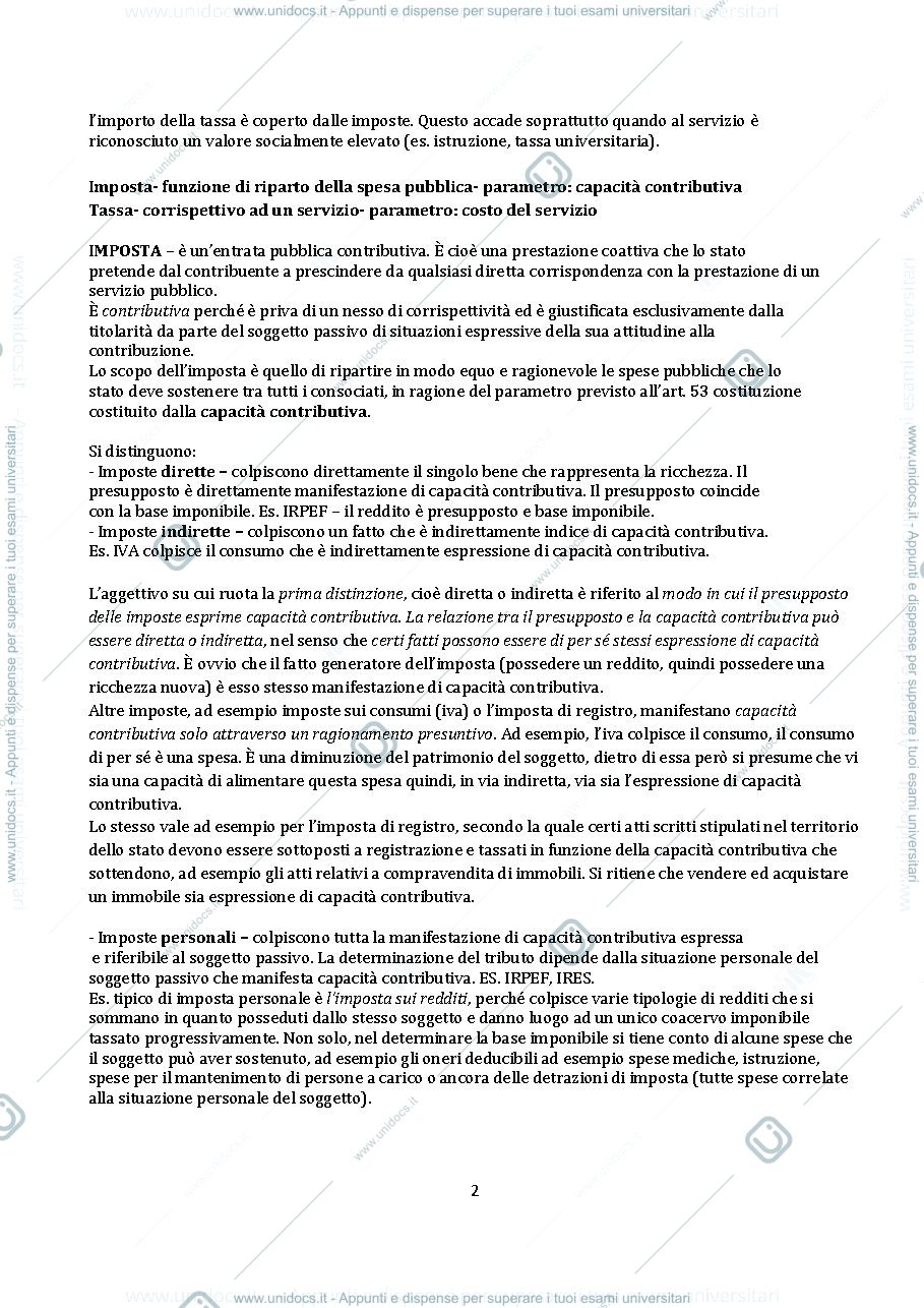 Anteprima pagina 2 — Riassunto di diritto tributario