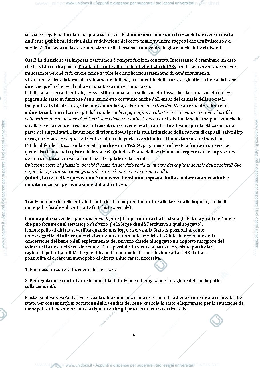 Anteprima pagina 4 — Riassunto di diritto tributario