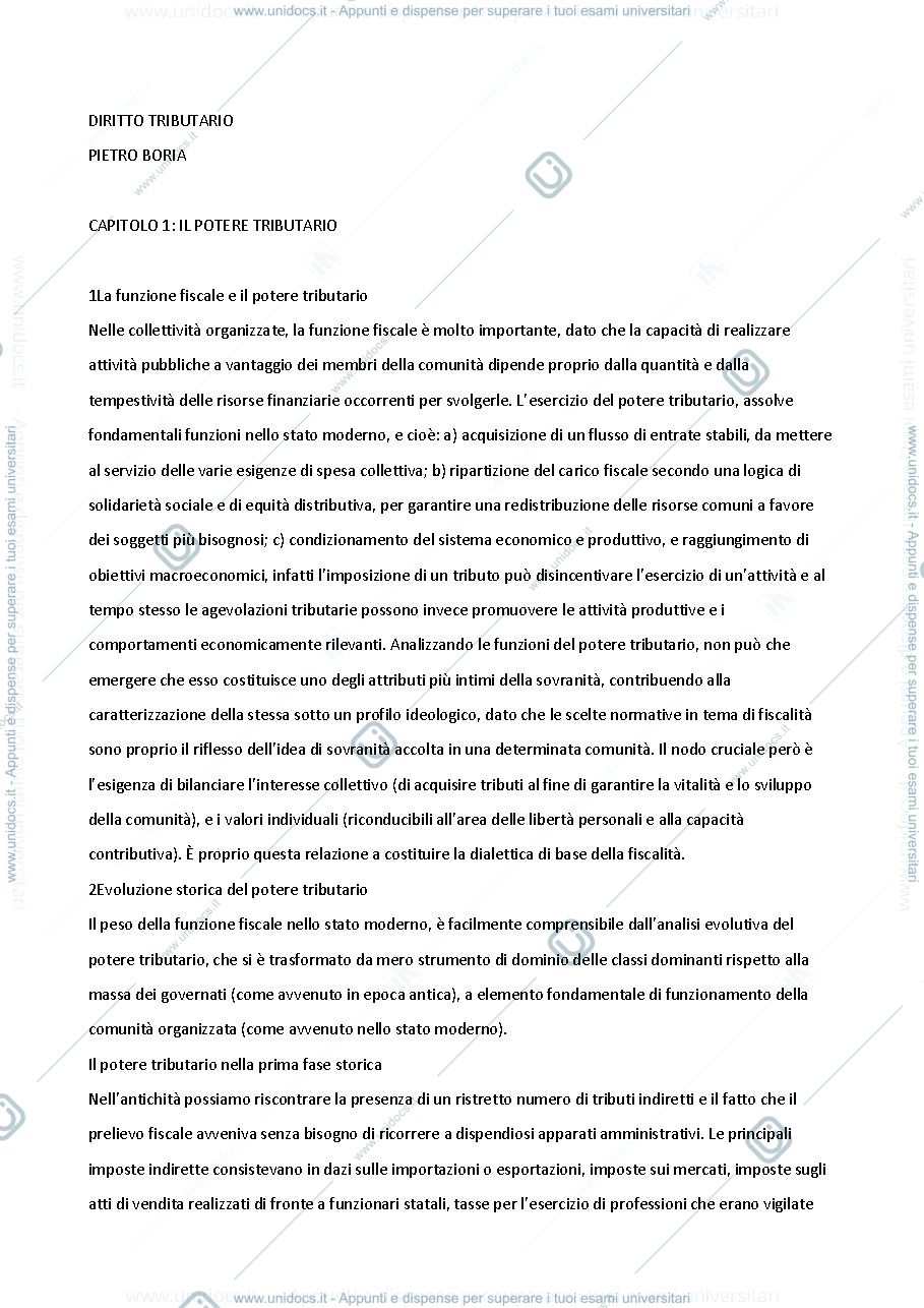 Anteprima pagina 1 — diritto tributario pietro boria