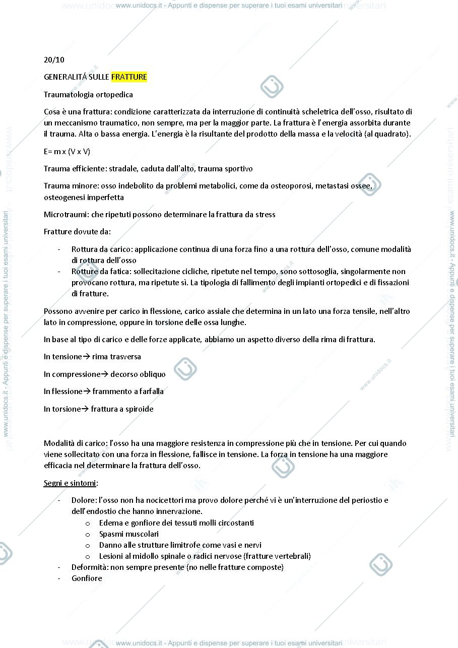 Anteprima pagina 1 — Generalità sulle fratture e spalla