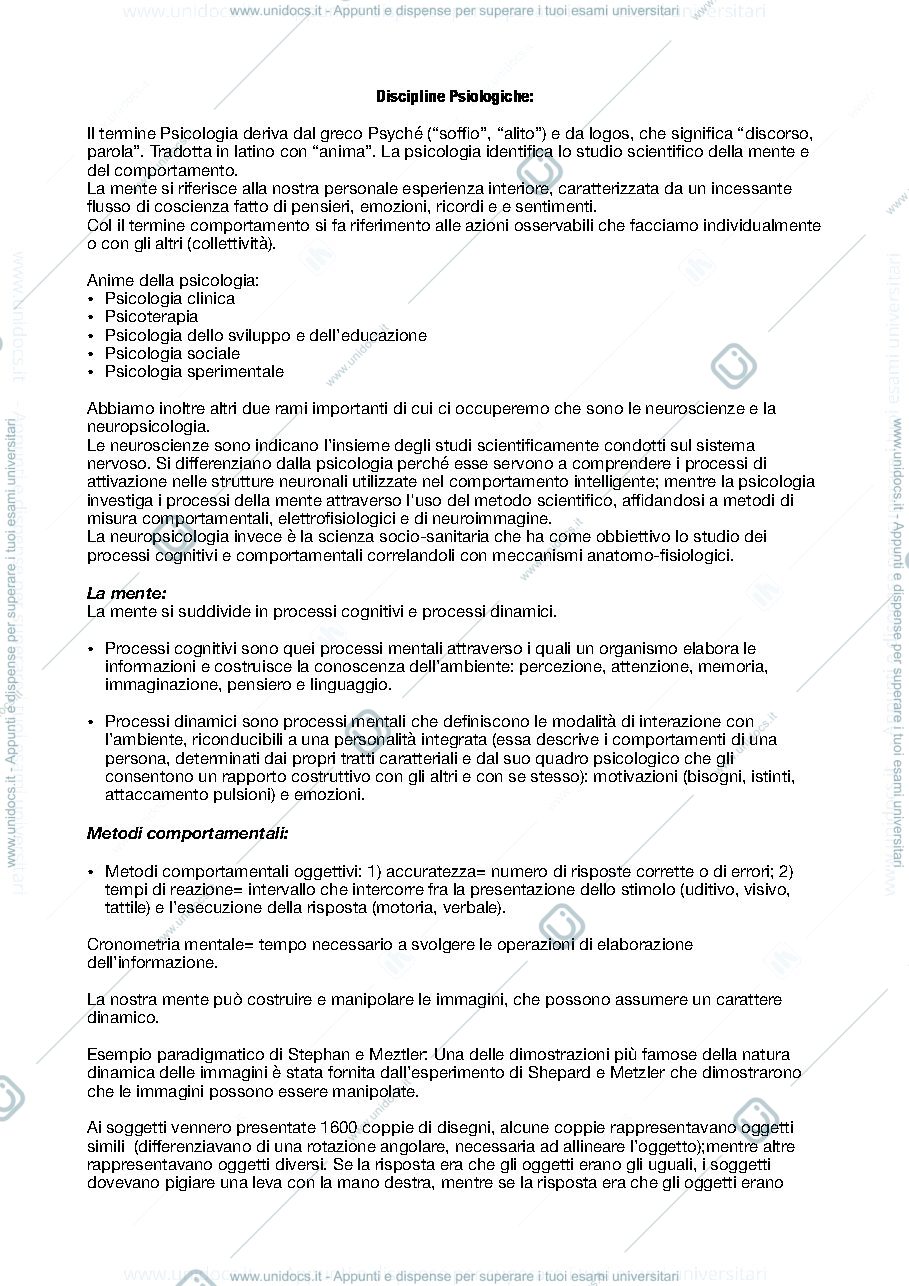Anteprima pagina 1 — discipline psicologiche
