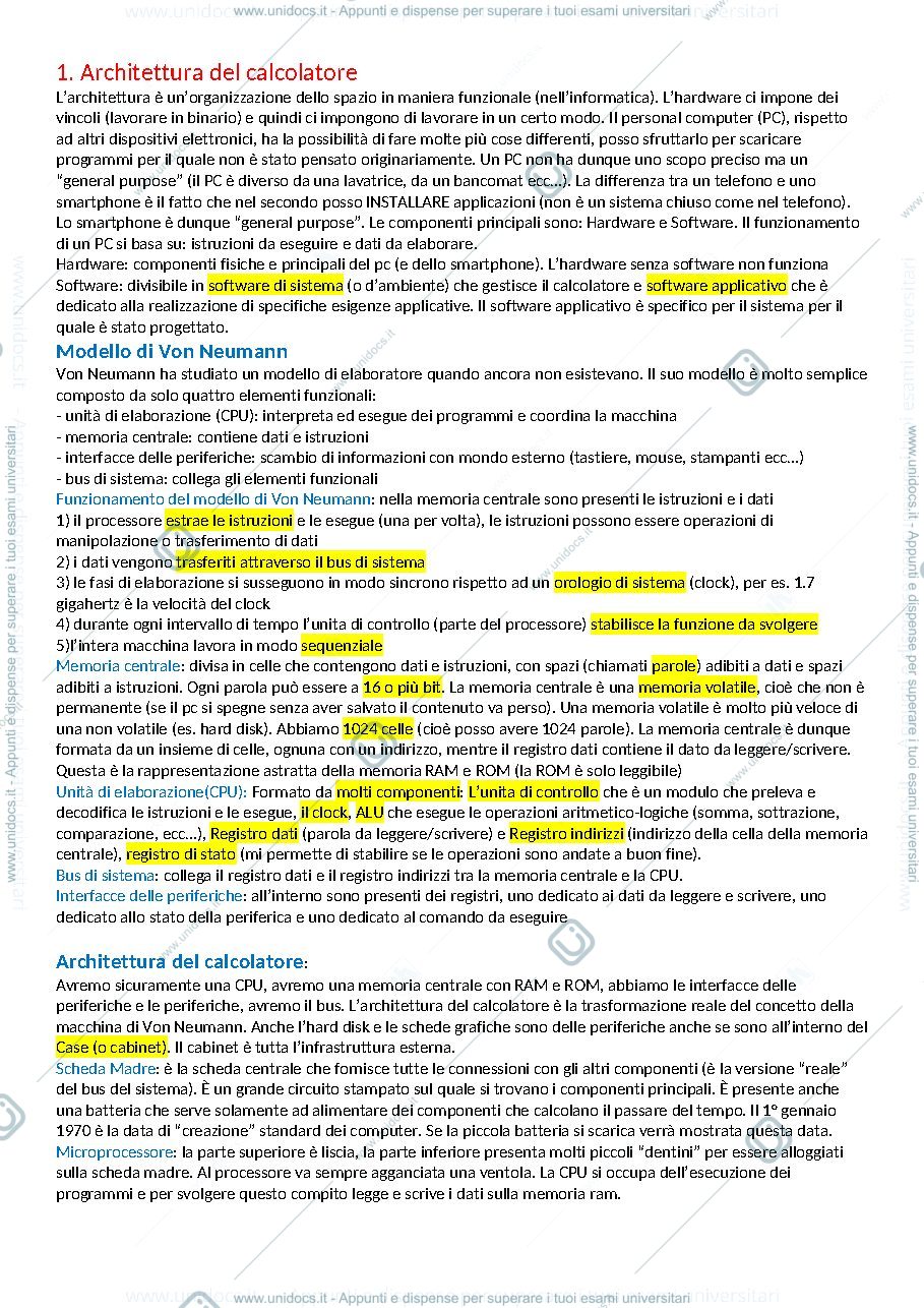 Anteprima pagina 1 — Appunti di Informatica Grafica