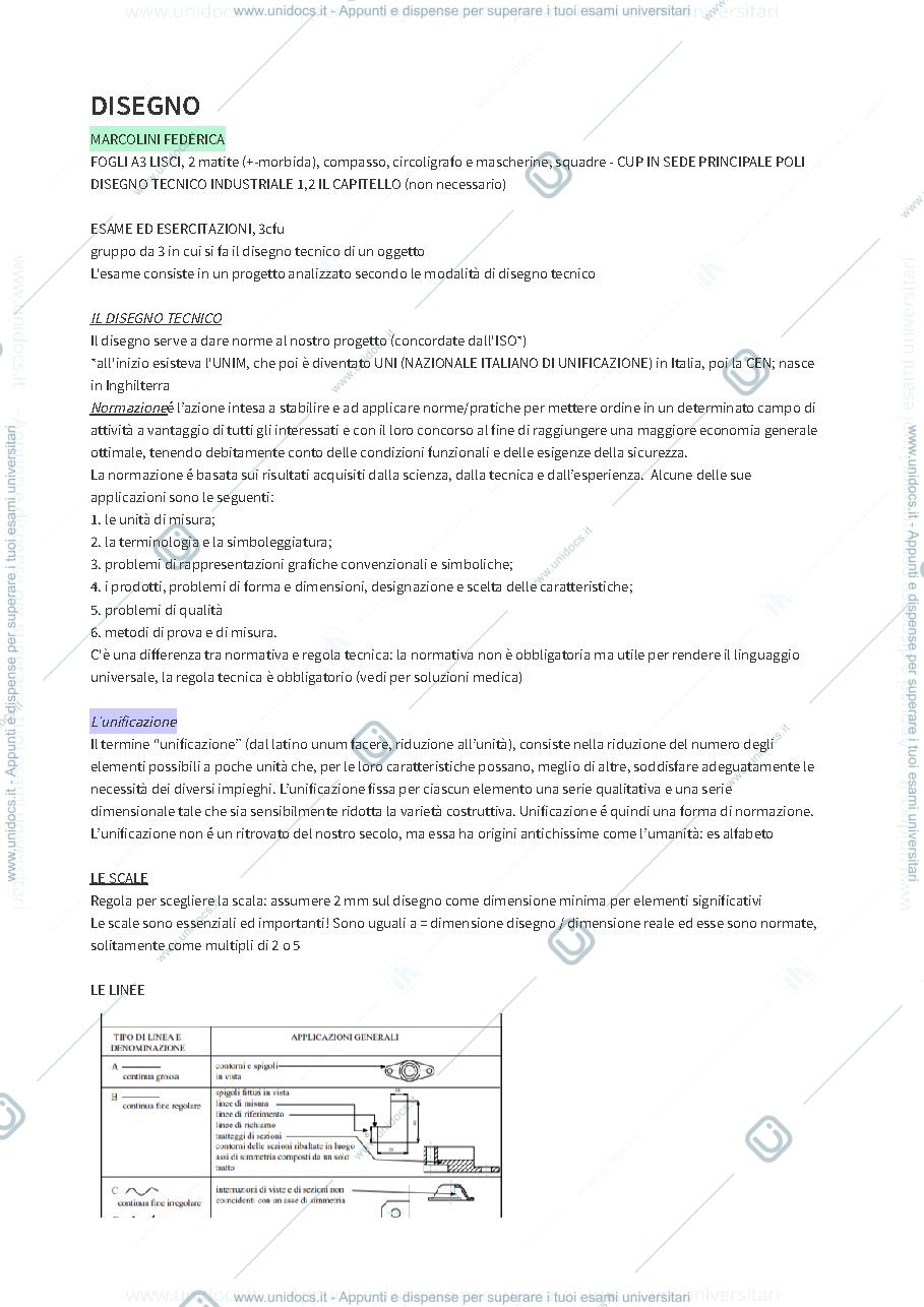 Anteprima pagina 1 — Disegno per il design - professoressa Marcolin