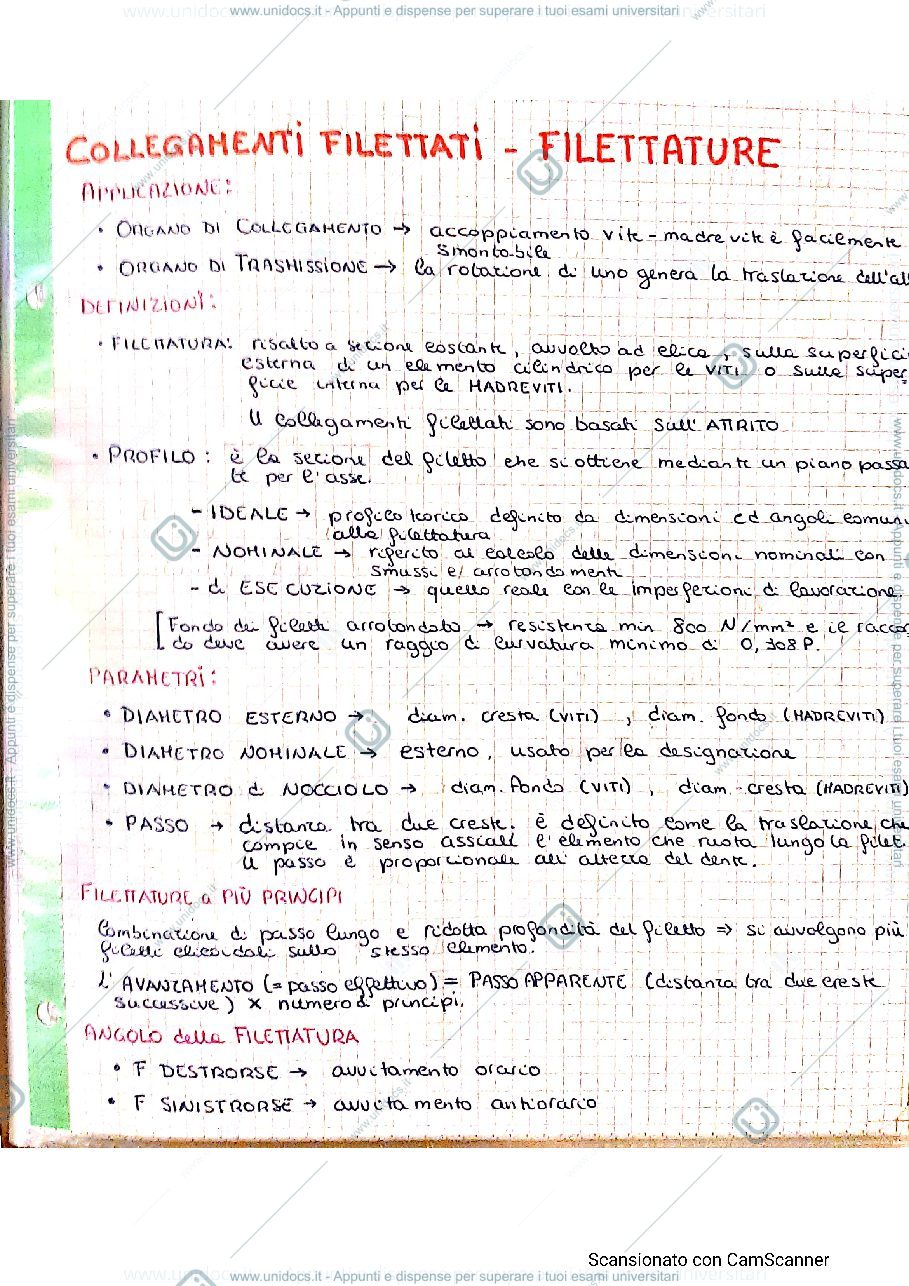 Anteprima pagina 1 — FILETTATURE E COLLEGAMENTI FILETTATI 