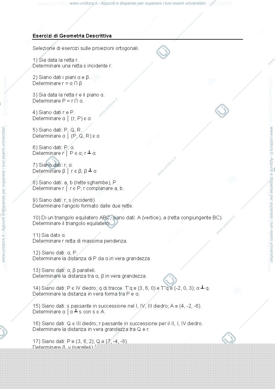 Anteprima pagina 1 — esercitazioni prova di disegno 