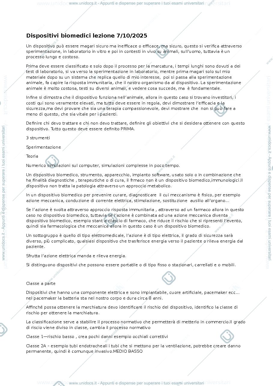 Anteprima pagina 1 — Norme dispositivi biomedici