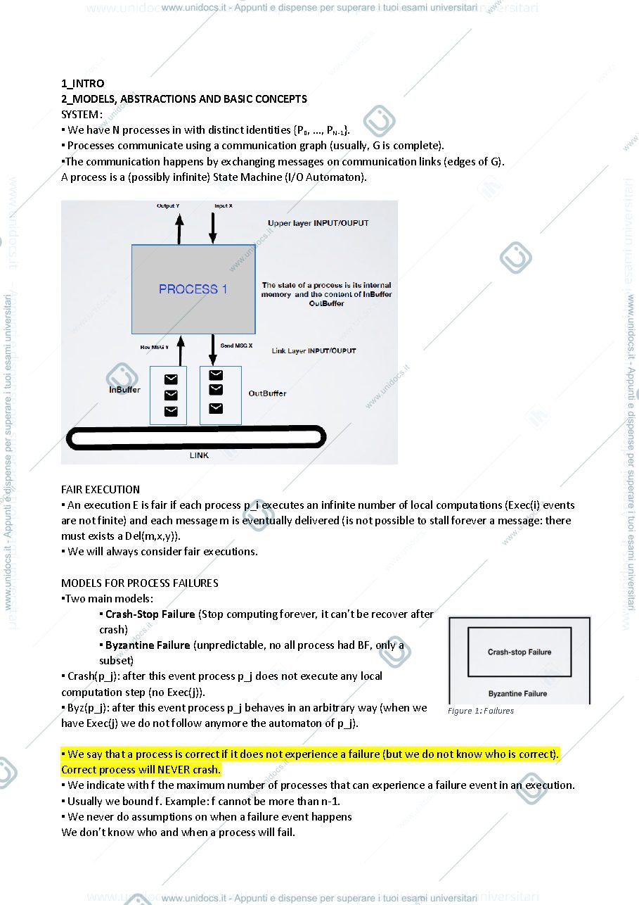 Anteprima pagina 1 — Appunti Distributed System