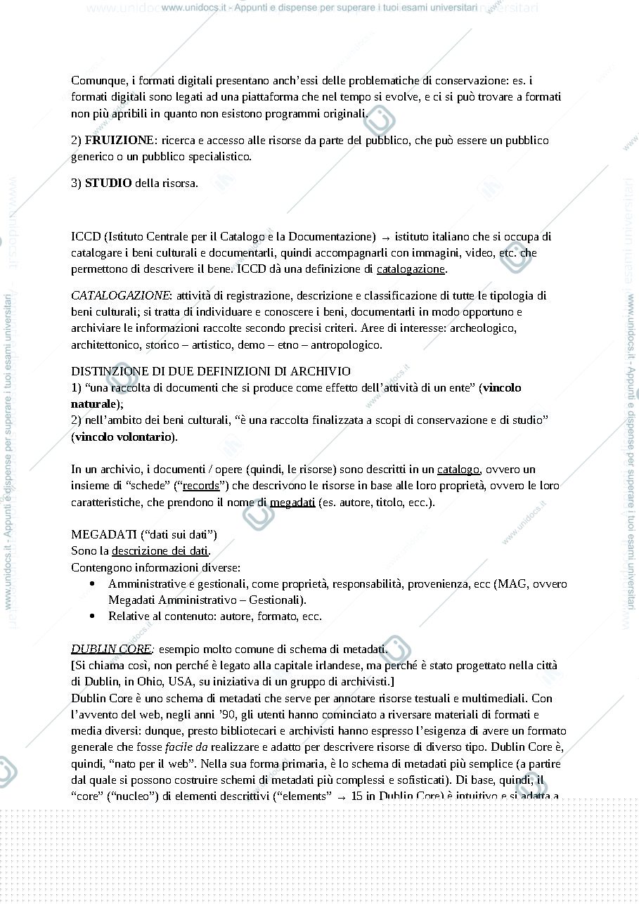Anteprima pagina 3 — Appunti presi a lezione del corso "Documentazione digitale".  Prof.ssa R. Damiano