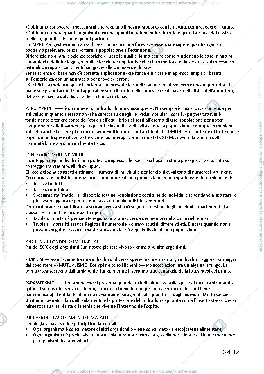Anteprima pagina 3 — appunti di ecologia