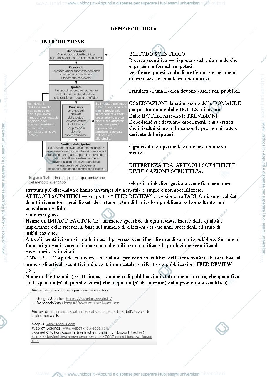 Anteprima pagina 1 — Parte di Demoecologia