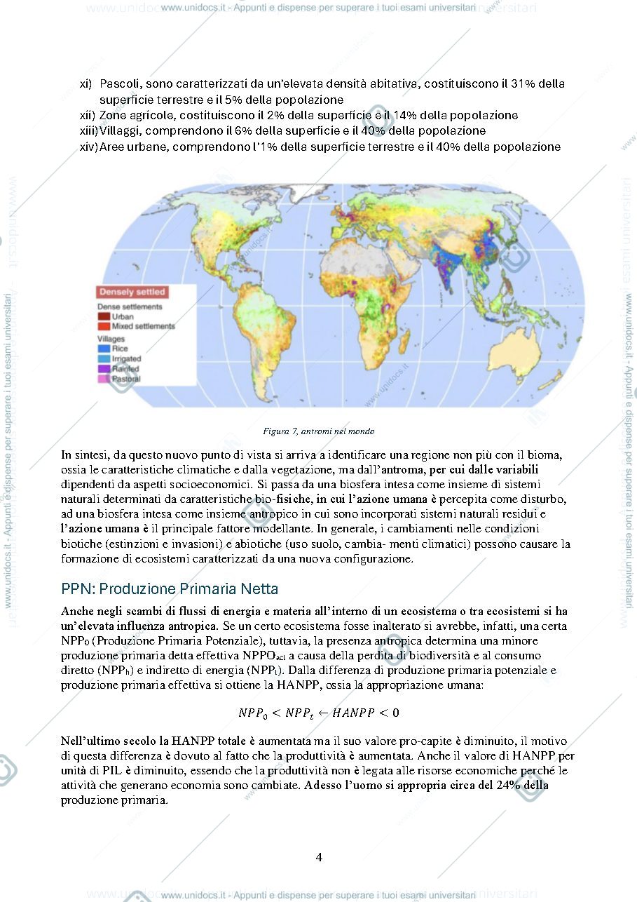 Anteprima pagina 4 — Ecologia e sostenibilità dei sistemi produttivi - dispensa
