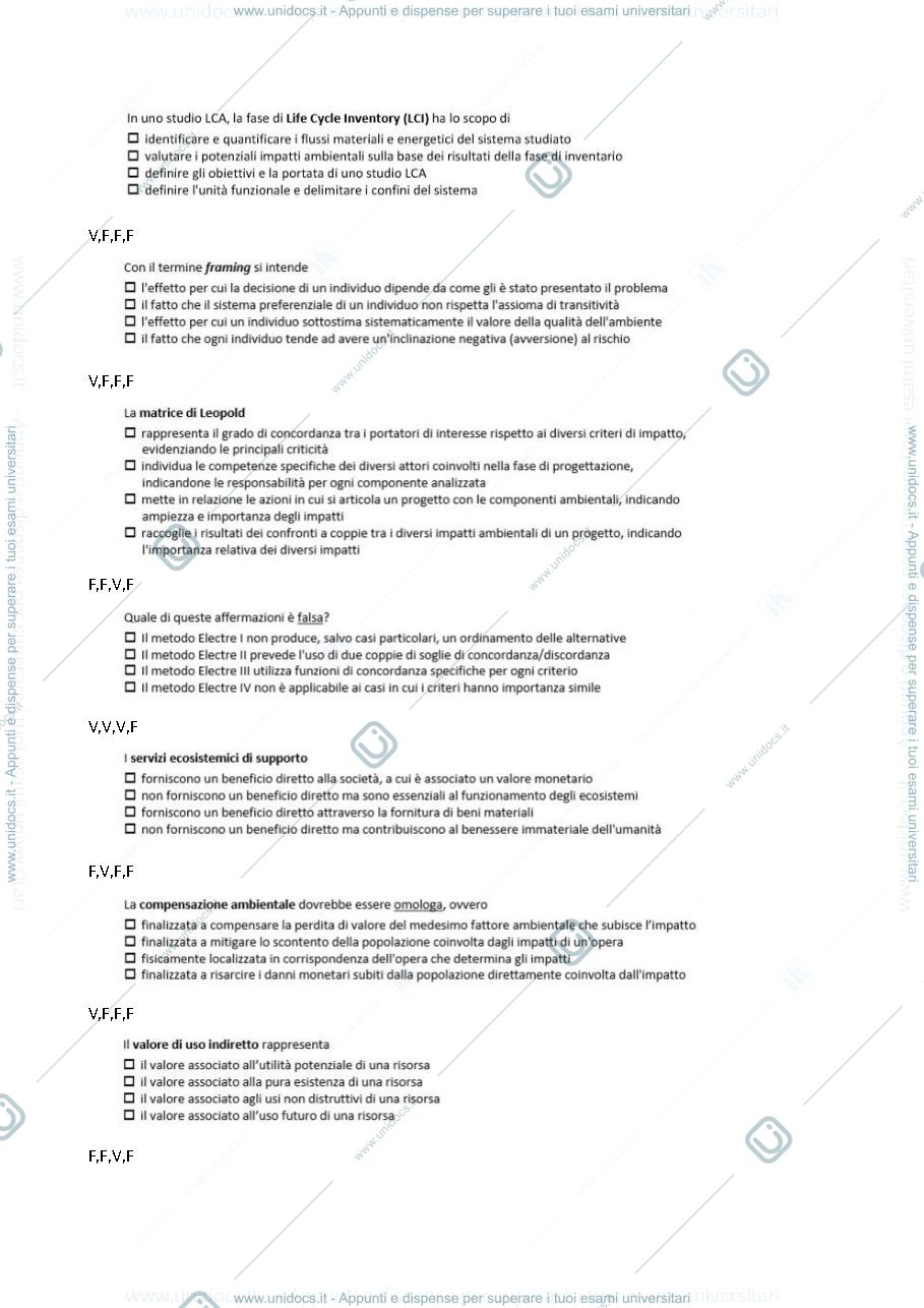Anteprima pagina 2 — Domande ed esercizi da temi d'esame ECOLOGIA E SOSTENIBILITA' DEI SISTEMI PRODUTTIVI