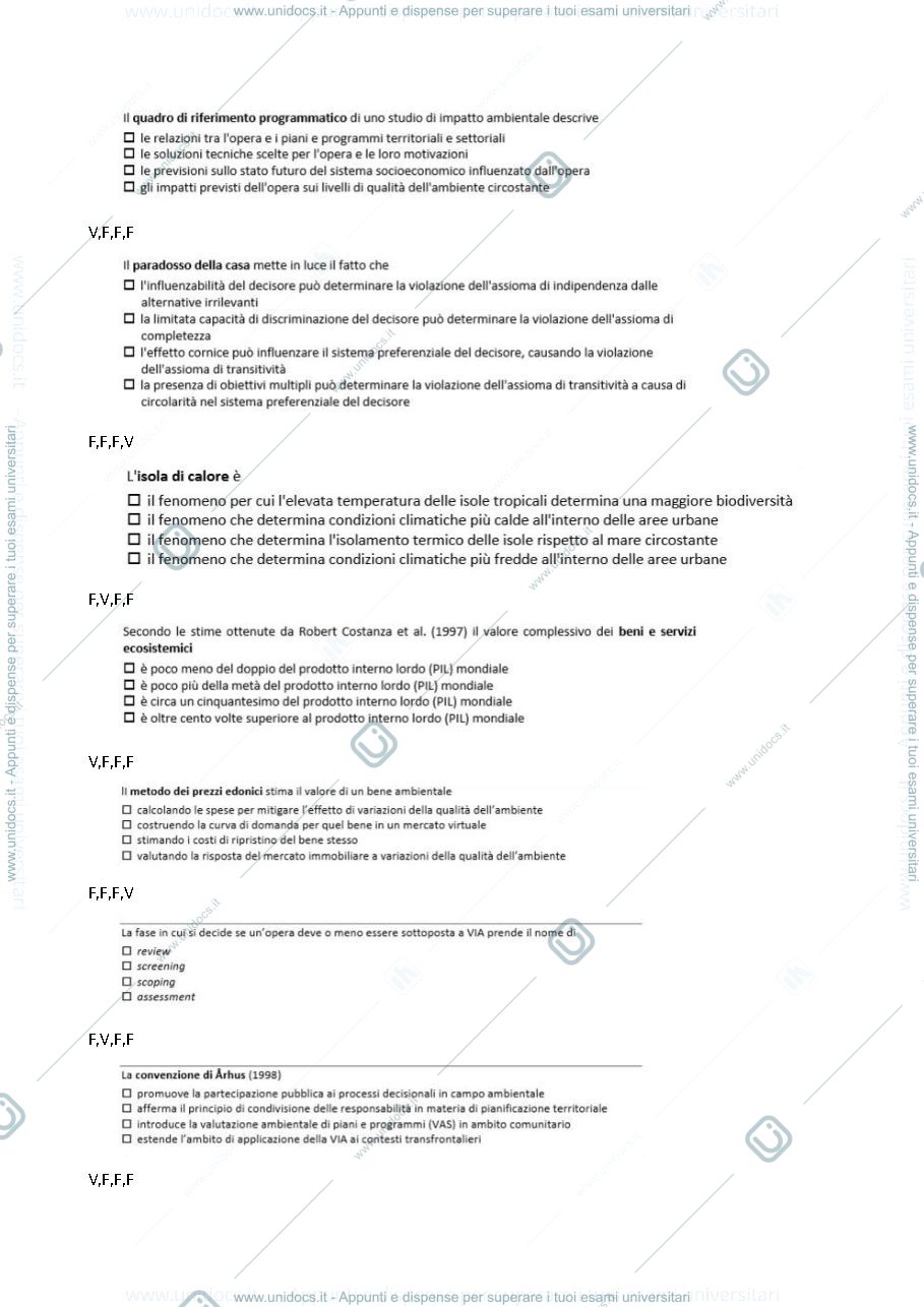 Anteprima pagina 3 — Domande ed esercizi da temi d'esame ECOLOGIA E SOSTENIBILITA' DEI SISTEMI PRODUTTIVI