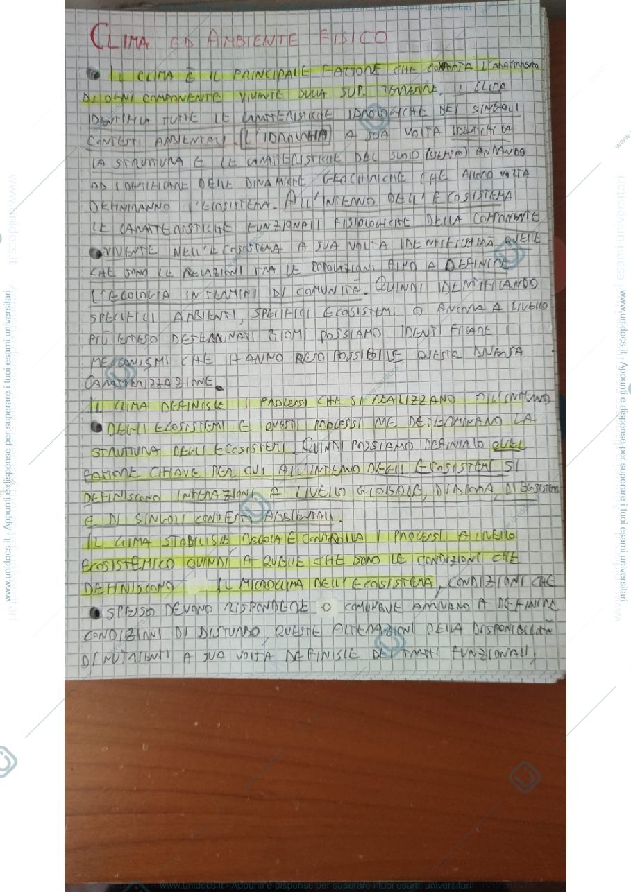 Anteprima pagina 1 — Clima e Ambiente fisico