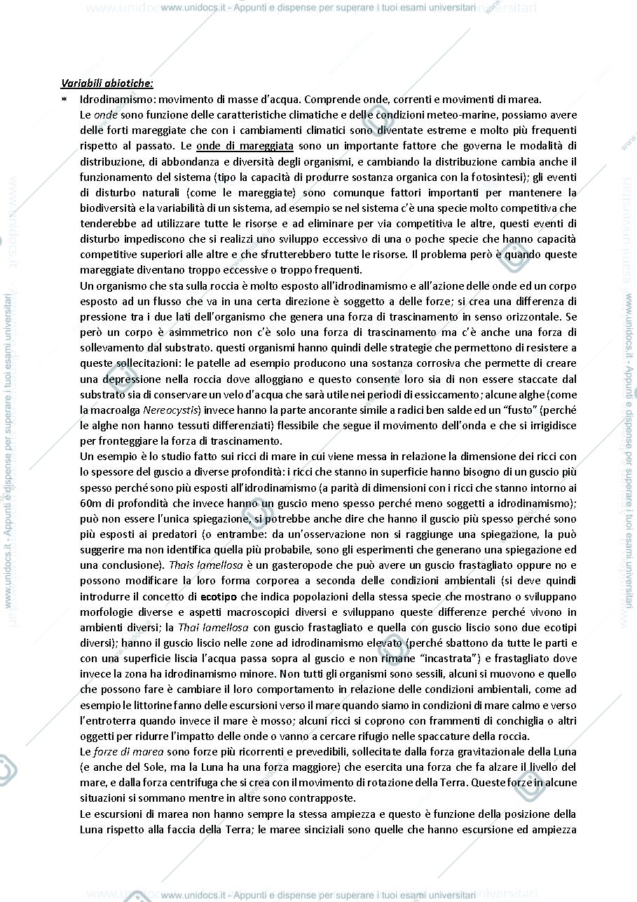 Anteprima pagina 2 — Ecologia Sperimentale e Biodiversità di Coste Rocciose