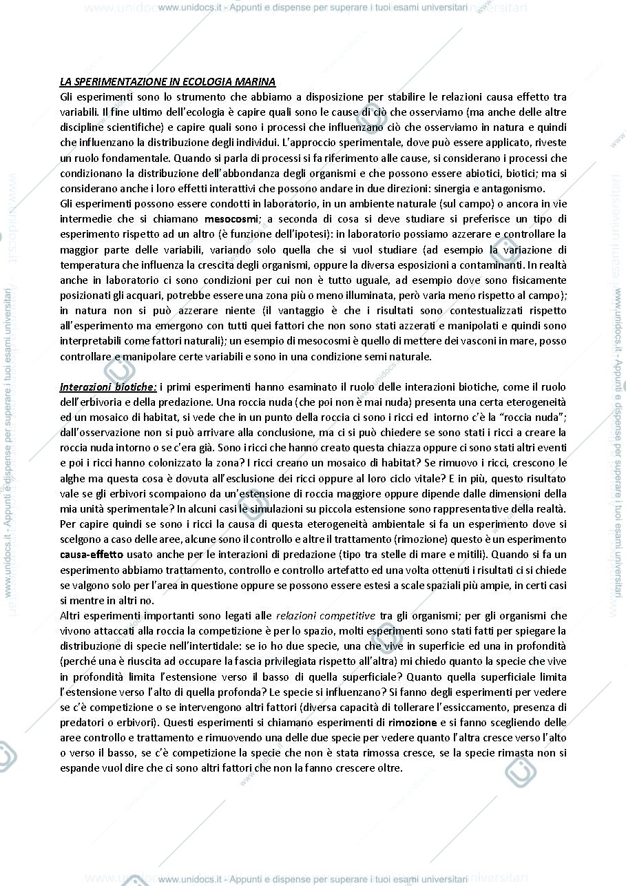 Anteprima pagina 4 — Ecologia Sperimentale e Biodiversità di Coste Rocciose