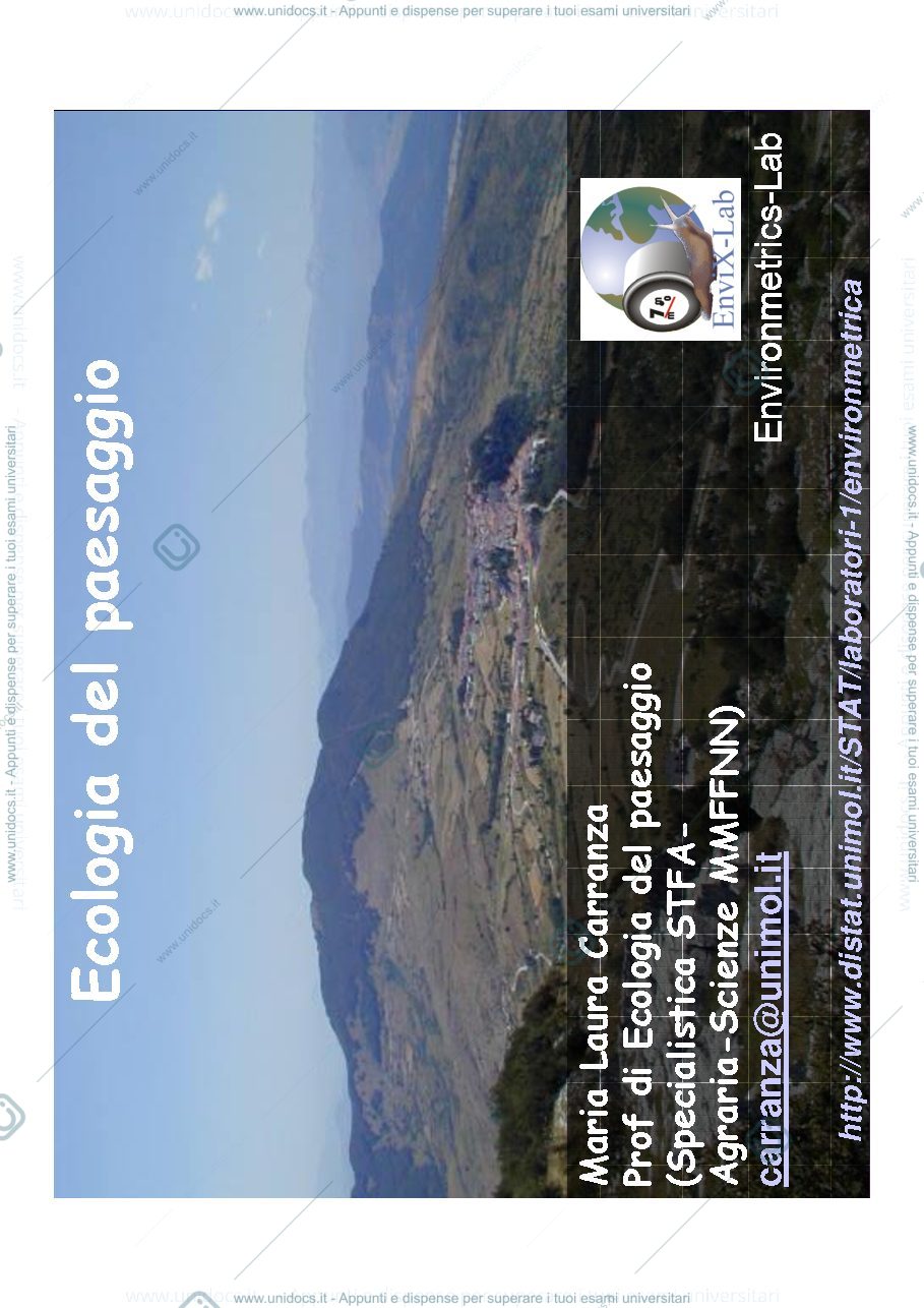 Anteprima pagina 1 — ECOLOGIA DEL PAESAGGIO