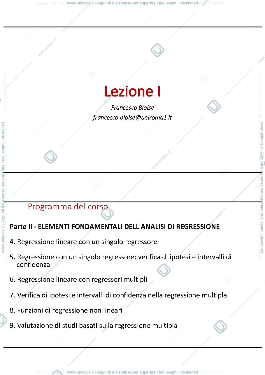 Anteprima pagina 1 — Lezioni 1-11