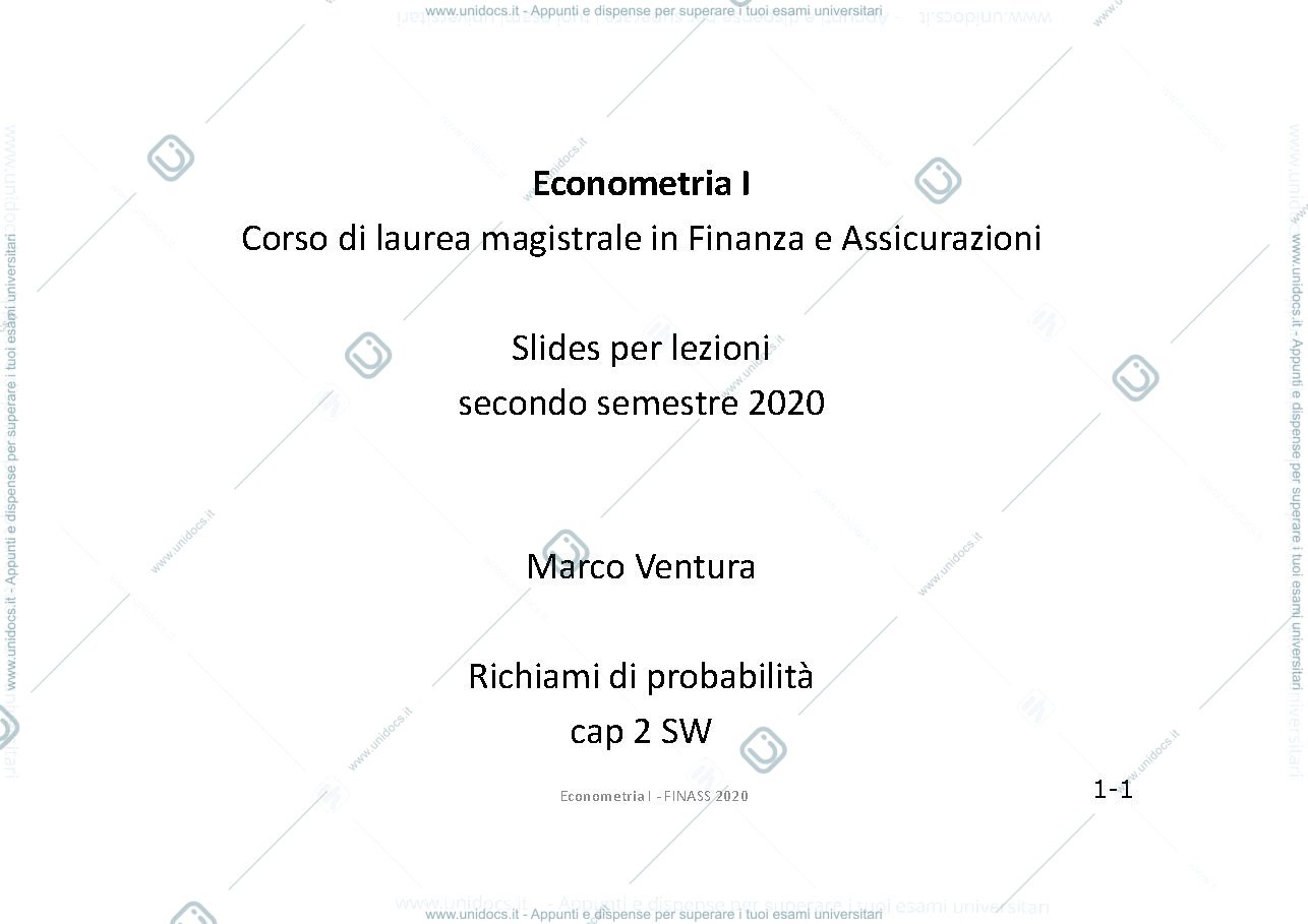 Anteprima pagina 1 — econometria