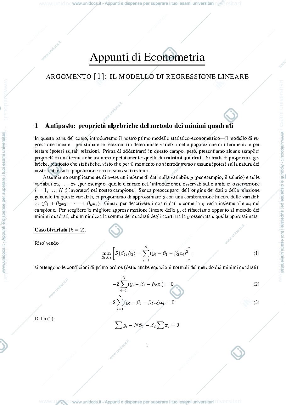 Anteprima pagina 1 — Econometrua