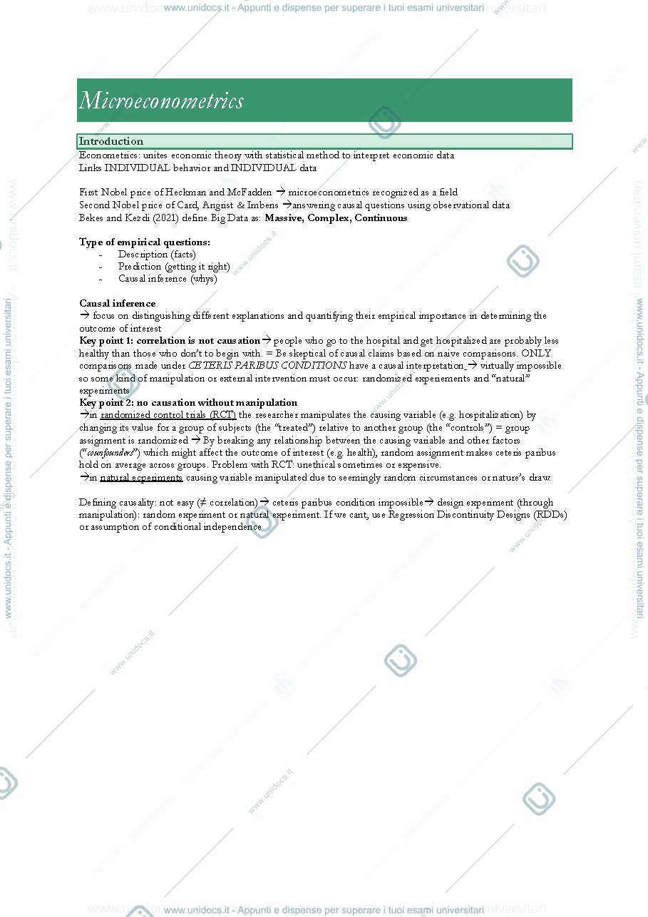 Anteprima pagina 1 — econometrics - part 1