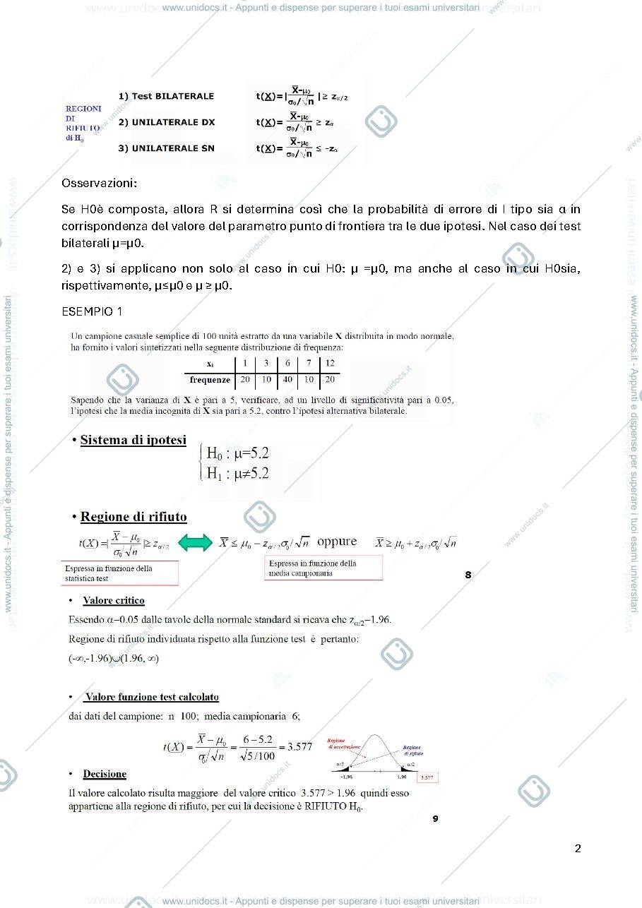 Anteprima pagina 2 — test parametrici