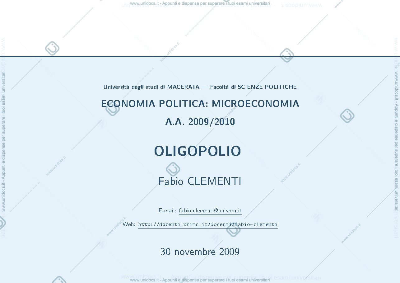 Anteprima pagina 1 — OLIGOPOLIO