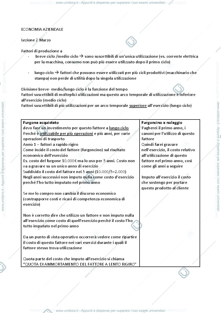 Anteprima pagina 1 — APPUNTI LEZIONI STAFFA E VENEZIA ECONOMIA AZIENDALE