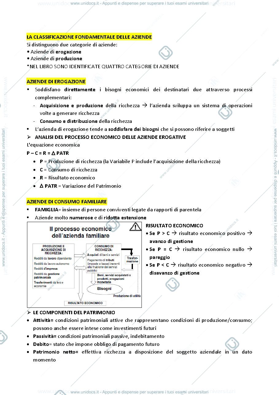 Anteprima pagina 1 — La classificazione fondamentale delle aziende