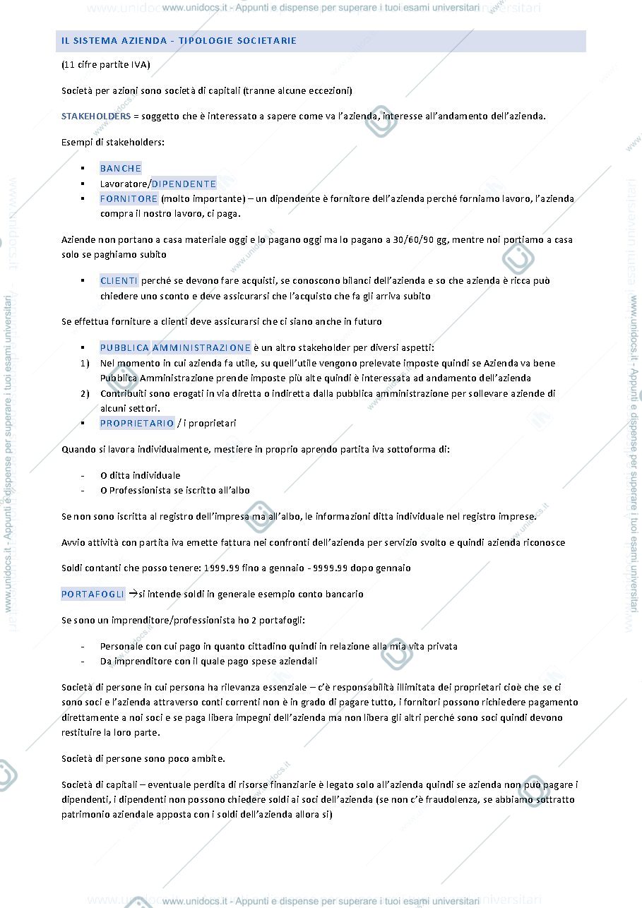 Anteprima pagina 3 — Appunti Economia Aziendale prof. Aprile