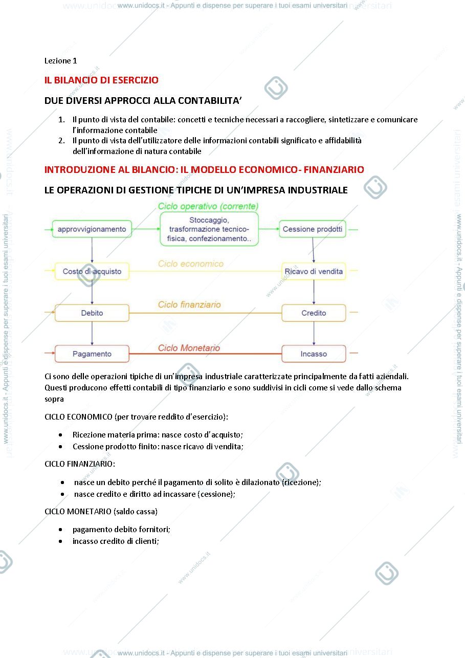 Anteprima pagina 1 — appunti economia aziendale e applicata 
