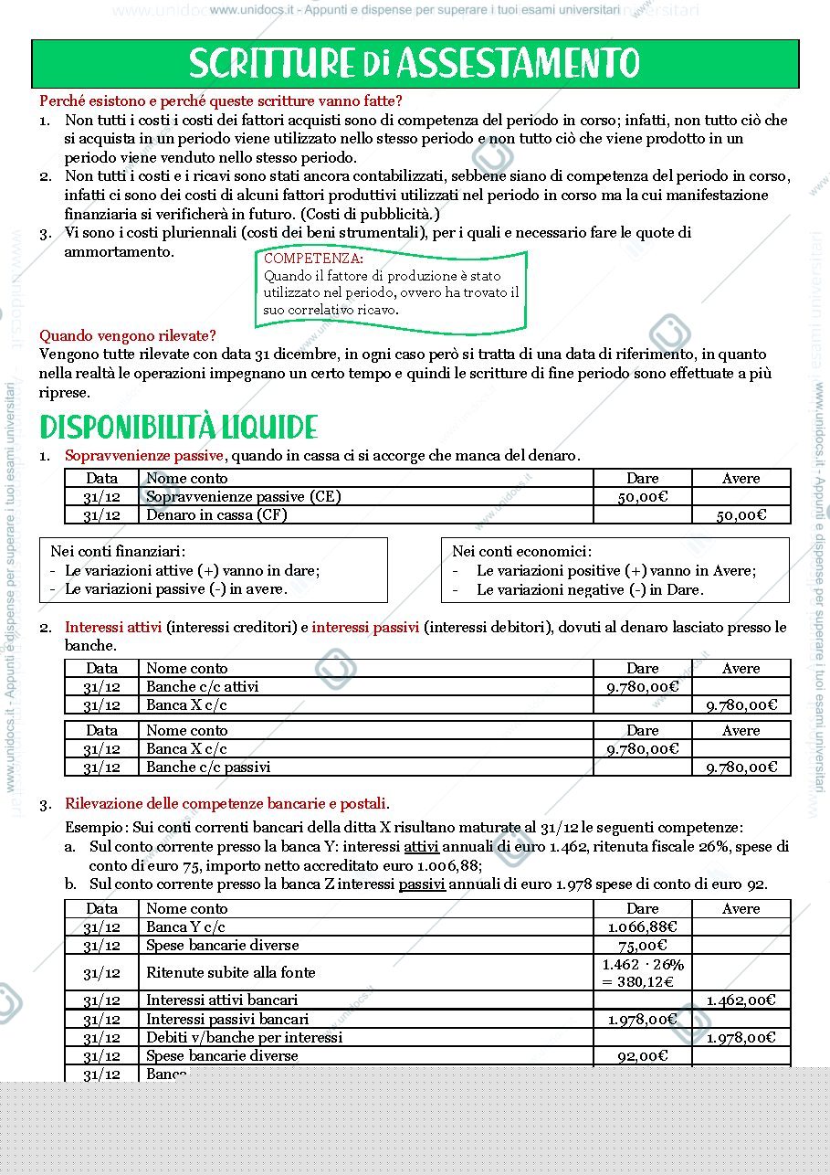 Anteprima pagina 1 — Esercizi sul bilancio