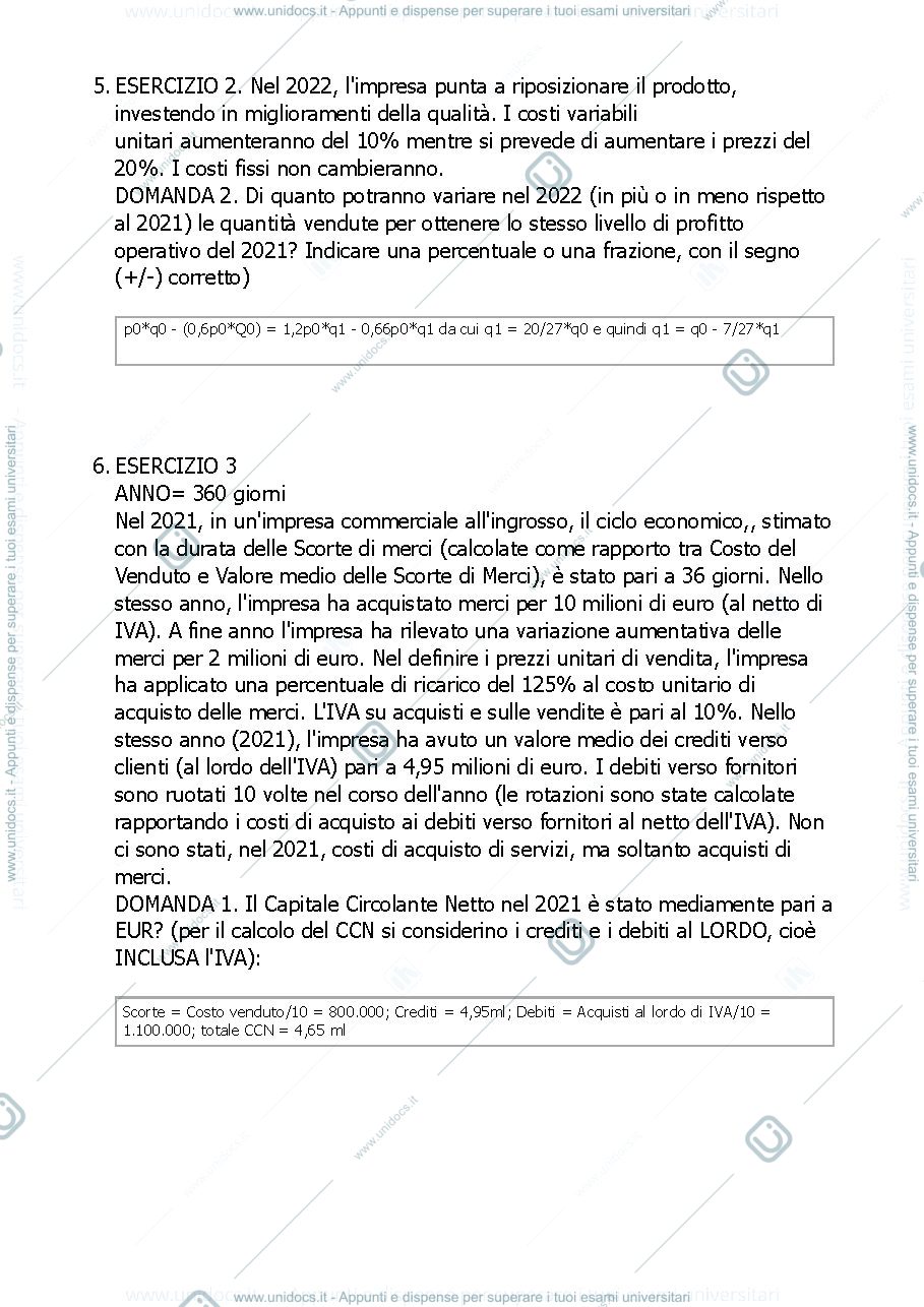 Anteprima pagina 2 — Esercitazione analisi CVR