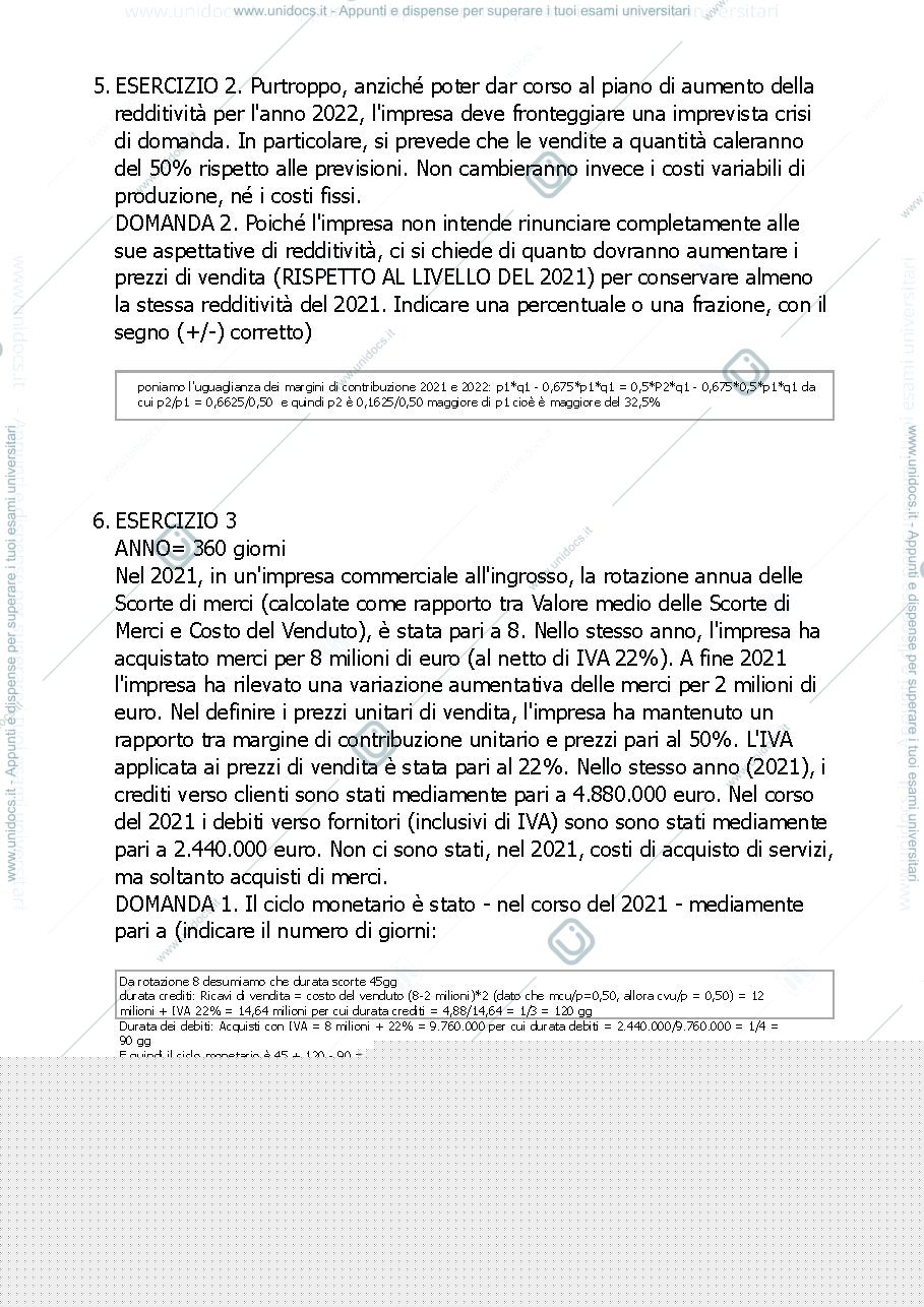Anteprima pagina 2 — Esercizi analisi CVR